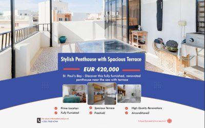 St. Paul’s Bay – Recently Renovated Penthouse
