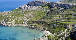 View of Imgiebah Bay Mellieha Malta